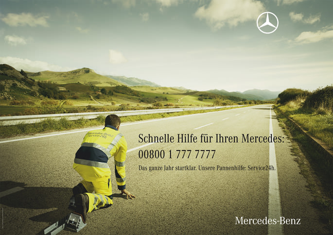 Mercedes service road location and production